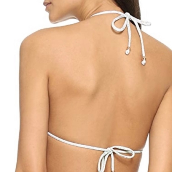 Eberjey NWT Surf Spray Mia Triangle Bikini Top Iceberg Blue Size Medium - Picture 2 of 9